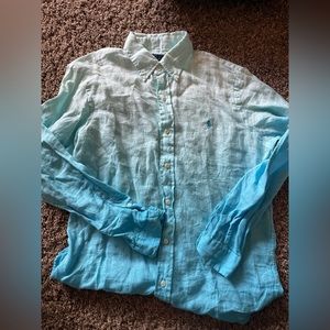 Men’s Polo, linen, ombré shirt